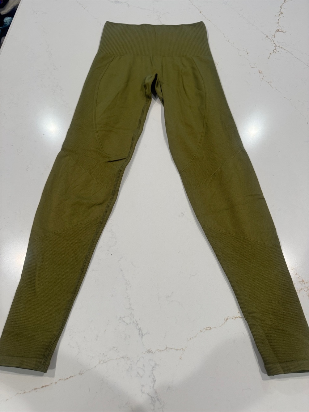 ThirdLove Olive Leggings with High Ribbed Waistband